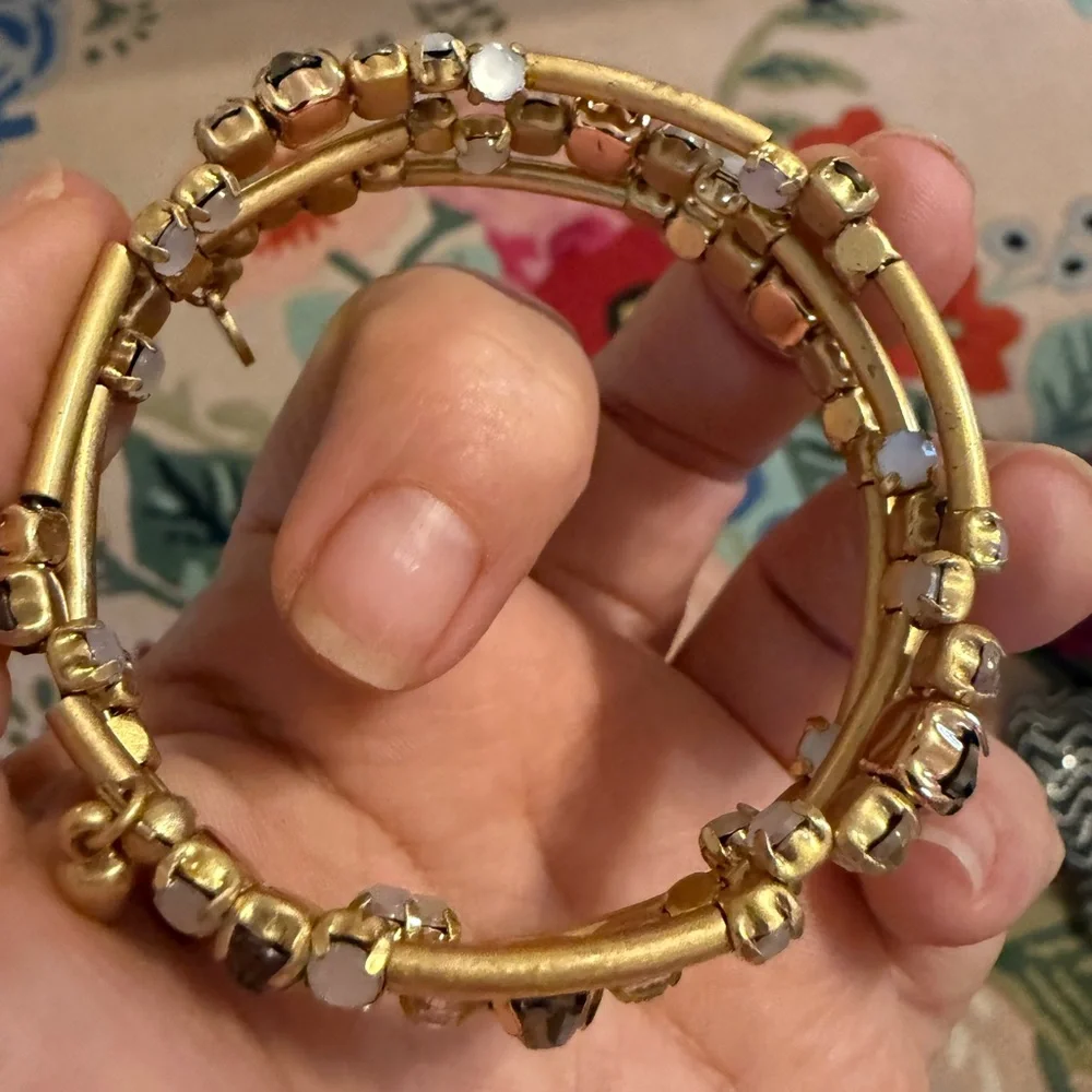 Stella & Dot Gold Bracelet with Black and White Beads - Picture 2 of 5